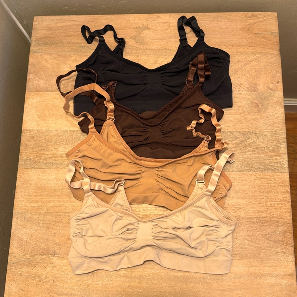 SKIMS Seamless Sculpt Bralette / Bra Pack of 4 - Onyx, Cocoa, Sienna, Sand